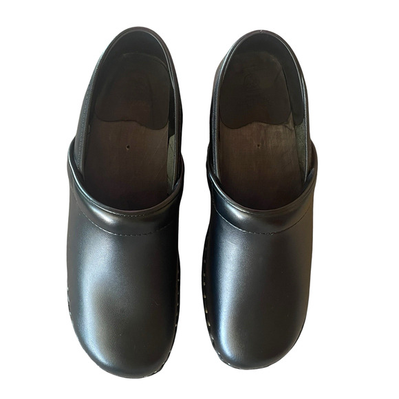 TROENTORPS Mens Size 43/9.5-10 Black Leather Silver Studded Comfort Clogs Sweden main image 9